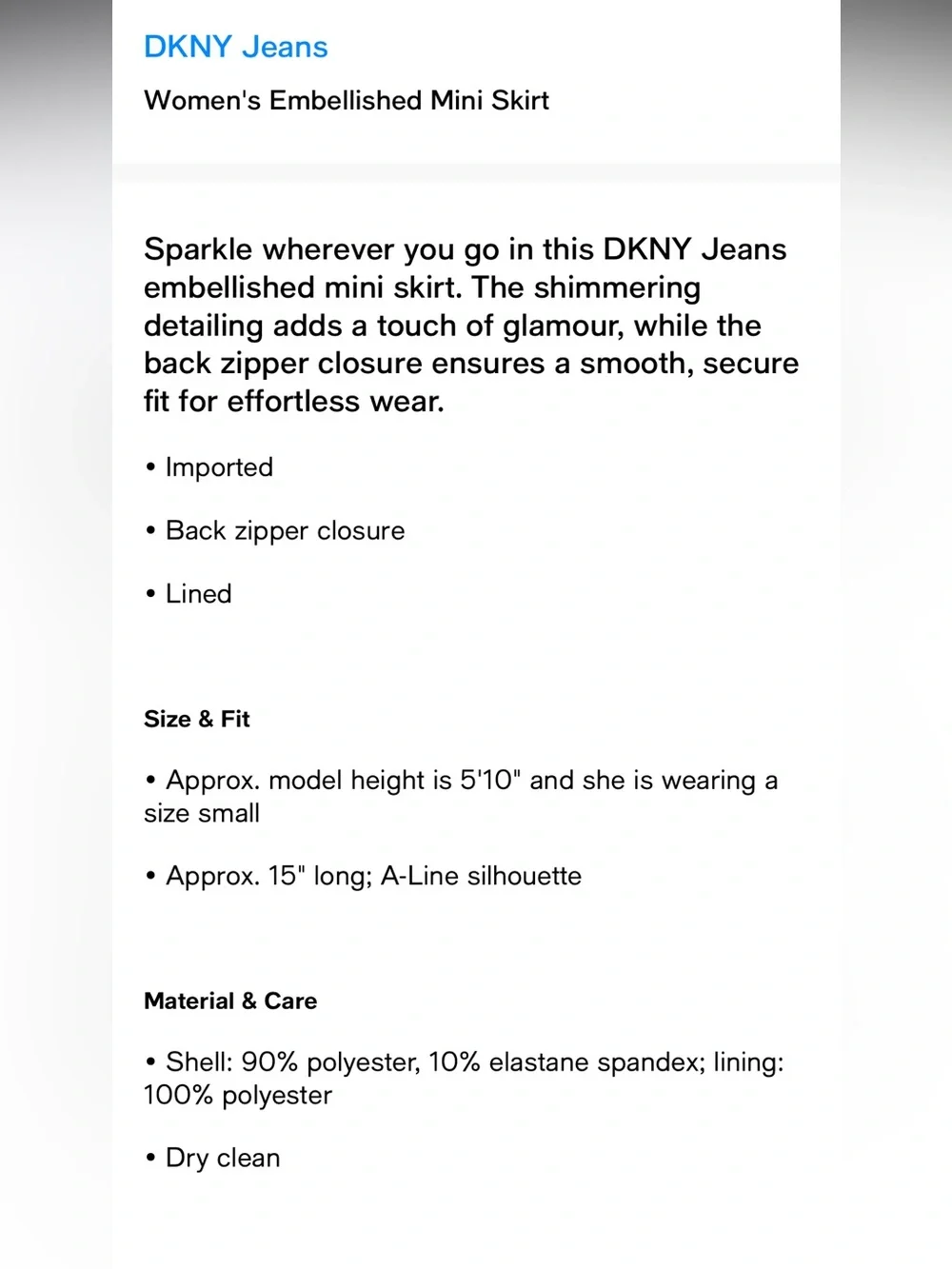 DKNY Jeans Brown Embellished Mini Skirt